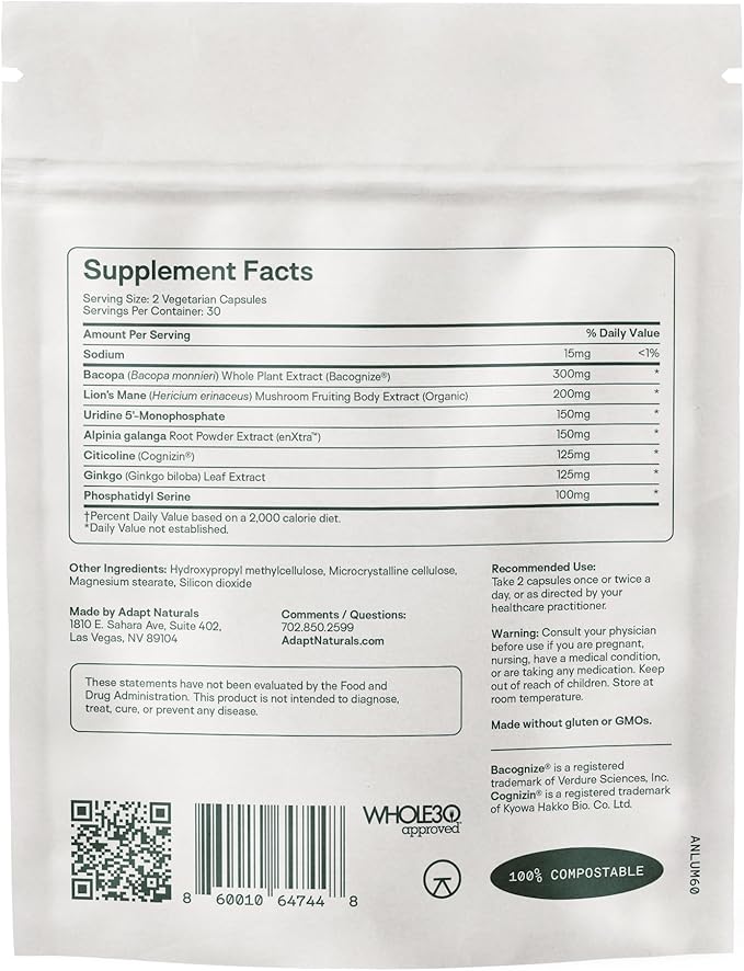 Adapt Naturals Brain &amp Body Wellness Bundle – Bio-Avail Omega+ Fish Oil &amp Luminous Mind Nootropic Supplement – 30-Day Supply