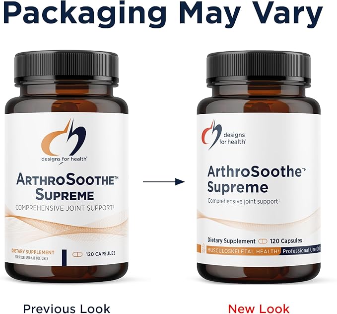 Designs for Health ArthroSoothe Supreme - Joint Support Supplement for Adults with Glucosamine Sulfate Quercetin Green Lipped Mussel MSM Chinese Skullcap + More - Non-GMO (120 Capsules)