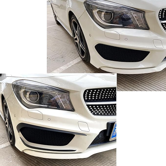 Compatible with Mercedes-Benz CLA-Class C117 CLA200 260 CLA45 AMG 2013-2015 Front Bumper Spoiler Splitter Air Intake Grille Trim Cover