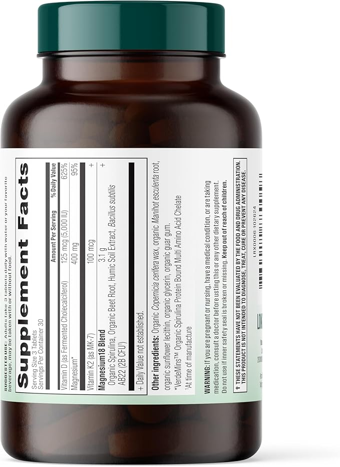 Mag18 Peptide-Bound Magnesium Complex with D3 &amp K2 Bone &amp Muscle Support Mental Clarity Sleep Aid