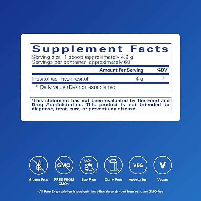 Pure Encapsulations Inositol (Powder) - Supplement to Support Energy Nervous System &amp Ovarian Function* - with Myo-Inositol - 8.8 Ounces