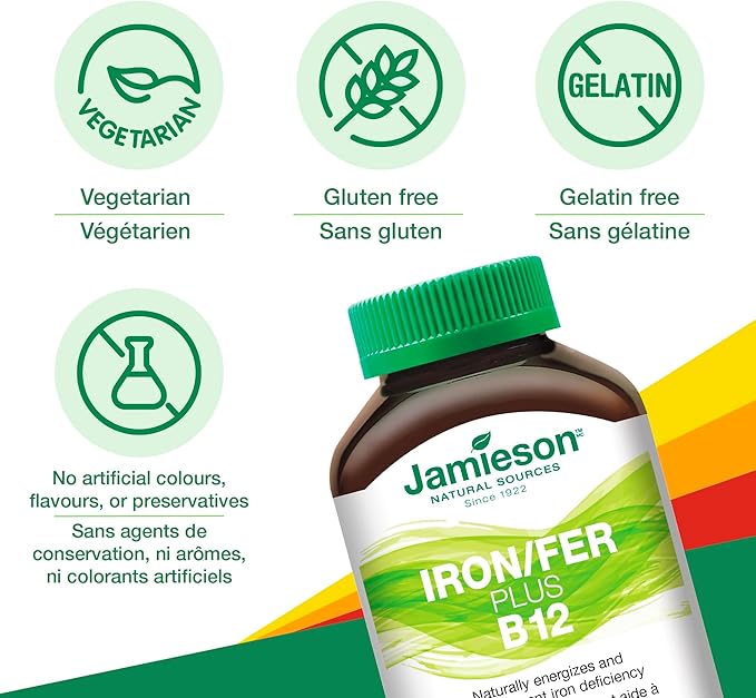 Jamieson Iron + Vitamin B12 45 chewable tabs