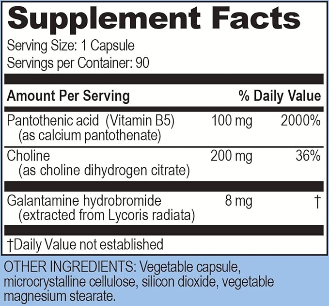 Life Enhancement Galantamind Brain Supplement for Memory and Focus - Vitamin B5 &amp Galantamine Supplement - Mental Clarity &amp Cognitive Enhancement (8mg - 90 Capsules Galantamind)