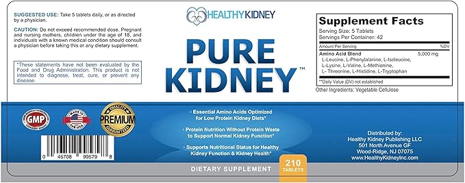 Kidney Restore &amp Pure Kidney 2-Pack Bundle for Kidney Cleansing &amp Supporting Protein Levels with A Low Protein Kidney Diet