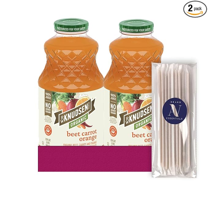 R.W. Knudsen Organic 2-Pack Organic Beet-Carrot-Orange Fruit Juice 100% USDA 32 fl oz Glass Bottle + 1 Utility Freebie by Lavinia