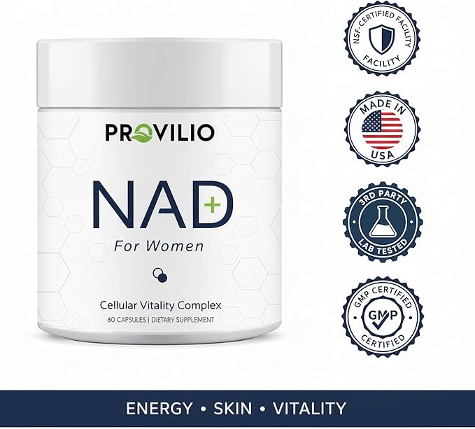 NAD+ Supplements for Women - NMN Supplement Alternative with Nicotinamide Riboside Trans-Resveratrol NAD Resveratrol Supplement for Energy Skin Health Healthy Aging - USA Made