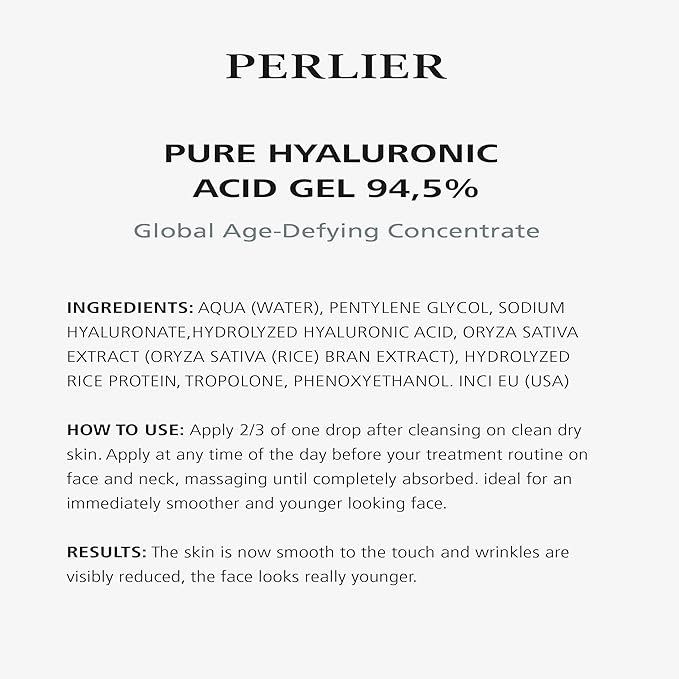 Perlier Black Rice Platinum 94.5 % Pure Hyaluronic Acid 0.5 fl. oz.