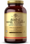 Solgar Ester-C Plus 500 mg Vitamin C (Ascorbate Complex) - 250 Vegetable Capsules - Gentle &amp Non Acidic - Antioxidant &amp Immune Support - Non GMO Vegan Gluten Free Kosher - 250 Servings