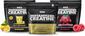 Gains in Bulk Intantized Creatine Bundle Soluble Pre Workout Powder Supports Muscle Building Strength and Performance Unflavored Raspberry and Sweet Lemonade 90 Servings