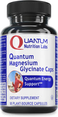 Quantum Nutrition Labs Magnesium Glycinate Caps - Pure Magnesium Glycinate Supplement Supports Sleep Quality &amp Calm Chelated Mineral for Energy Support - 90 Vegetarian Capsules