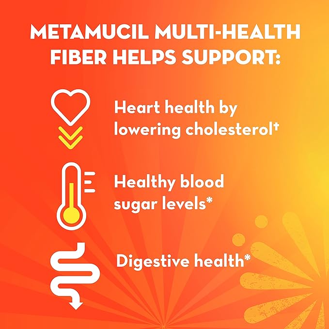 Metamucil Daily Fiber + CollagenPsyllium Husk PowderPlant Based Fiber SupplementSugar-Free with Stevia3-in-1-Fiber Supplement for Digestive HealthOrange Flavored90 Doses(Pack of 2)