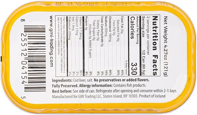 Family Tree Icelandic Wild Caught Cod Liver in Own Oil 4.27 oz (pack of 12)