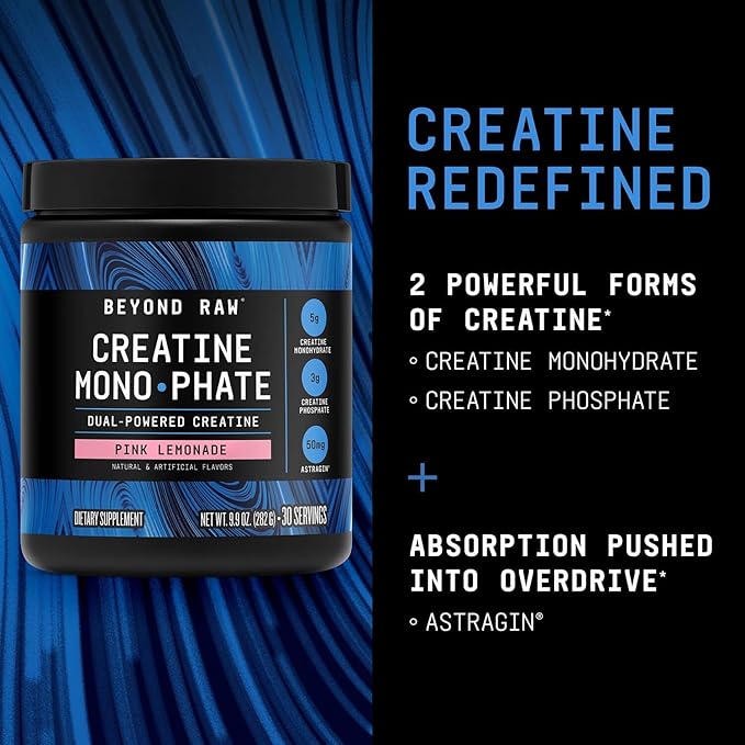 BEYOND RAW Creatine Monophate - Pink Lemonade (30 Servings)