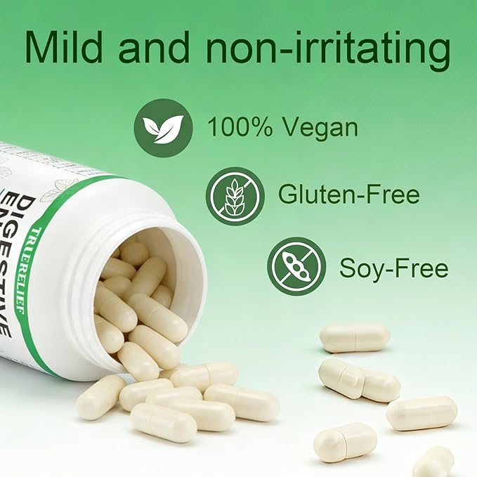 Complete Digestive Enzymes Supplement for Gut Health &amp Bloating Relief - Enhanced with Lipase Amylase Bromelain for Protein Carb &amp Fat Digestion - 120 Capsules (01)