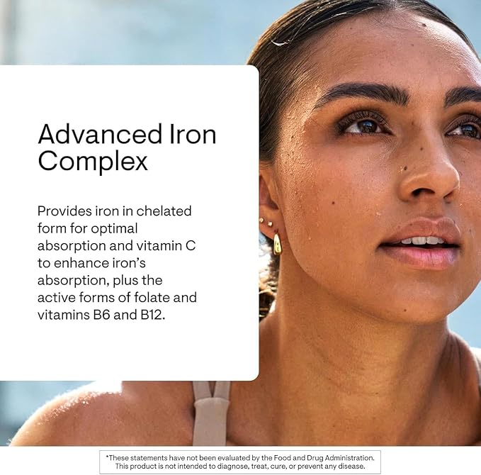 THORNE - Advanced Iron Complex - Complete Blood Support Formula* - Elemental Iron Folate B and C Vitamins for Optimal Absorption - Chelated Iron Supplement - Gluten Dairy &amp Soy-Free - 60 Capsul