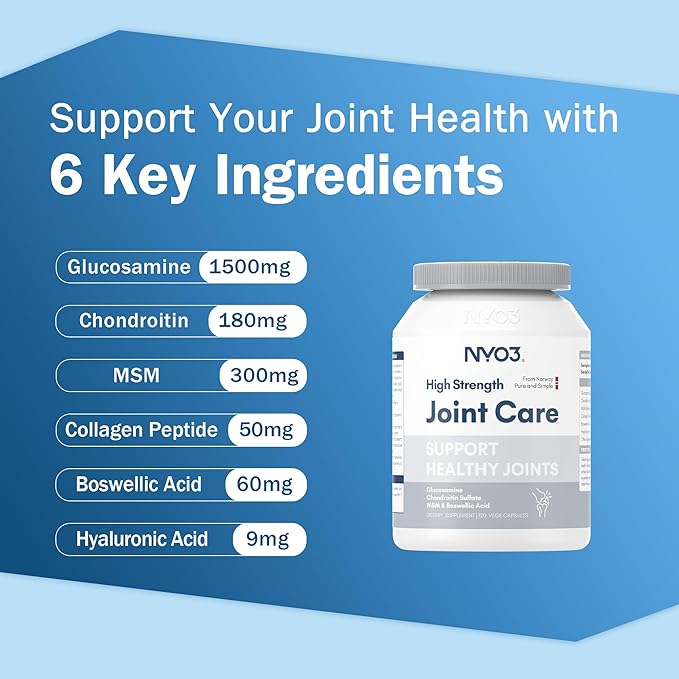 NYO3 1000mg Krill Oil Omega 3 and Glucosamine 1500mg with Chondroitin MSM 2Pack