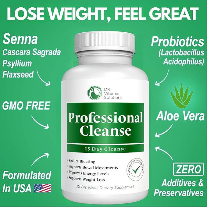 DR VITAMIN SOLUTIONS Thermogenic Fat Burner and Detox Cleanse Bundle - 15 Day Cleanse for Weight Management Gut Health and Bloating Relief - 90 Capsules