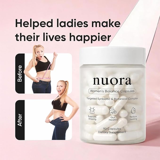 Nuora Gut Health Capsules with Berberine Nuora Gut Biofilm Probiotic Ritual Promotes Metabolism &amp Gut Health Vegan Non-GMO for Women 90 Capsules (1)