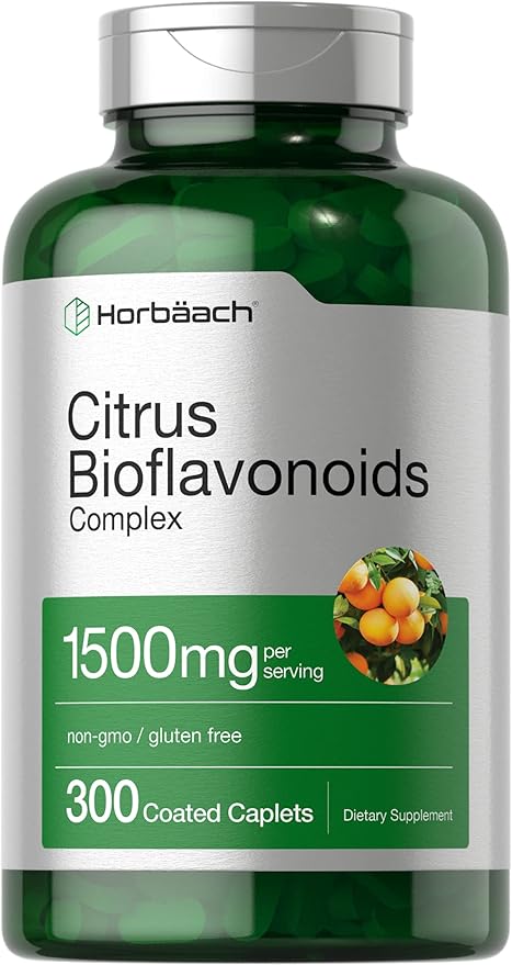 Horbäach Citrus Bioflavonoids Supplement | 1500mg | 300 Caplets | Vegetarian Non-GMO and Gluten Free Formula | Value Size