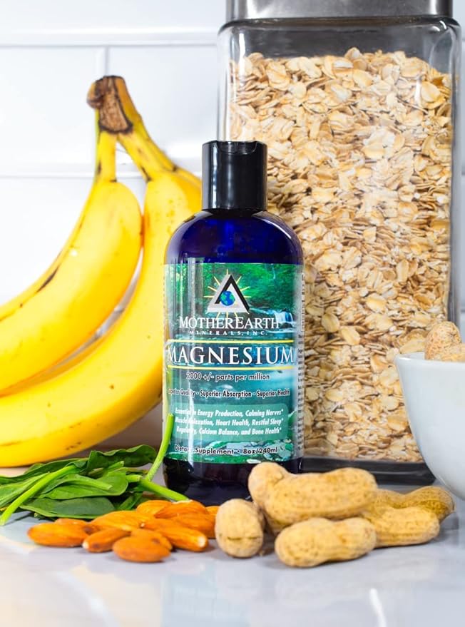 Mother Earth Minerals Ionic Liquid Magnesium Supplement High Absorption Angstrom Magnesium Mineral Drops for Electrolyte Balance Hydration Muscle Relaxation &amp Nerve Support 8 oz
