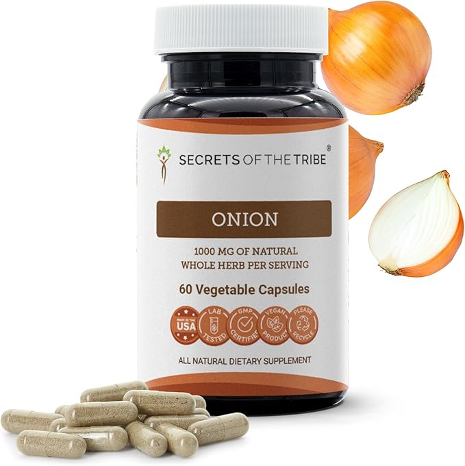 Secrets of the Tribe Onion 60 Capsules 1000 mg Onion (Allium Cepa) Dried Bulb (60 Capsules)