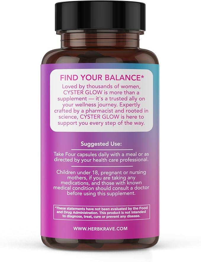 Cyster Glow 9-in-1 Women’s Inositol Complex – Myo &amp D-Chiro Inositol 40:1 – Pharmacist-Formulated Daily Wellness Support.