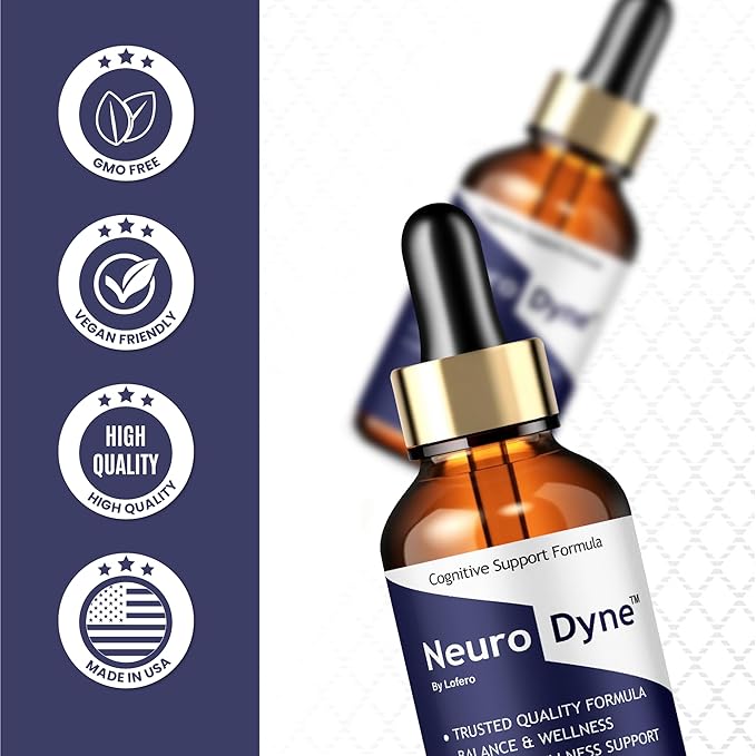 (2 Pack) NeuroDyne Drops NeuroDyne Supplement Memory &amp Focus Mind Energy Health Support Natural Formula Neuro Dyne Liquid Overall Wellness Support Nootropic Clarity Vitamin - Made in USA (4 oz)