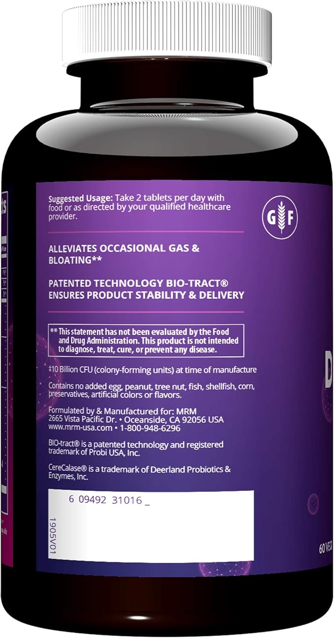 MRM Nutrition Digest-IC Plant-Based Digestive Enzymes - Supports Digestion &amp May Help Alleviate Occasional Gas &amp Bloating Contains Probiotics Enzymes &amp Herbs Vegetarian &amp Gluten-Fr