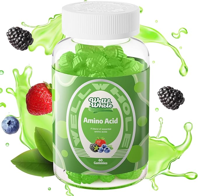 Well&ampWhole Bcaa Gummies – 9-in-1 EAA Gummies for Women &amp Men Energy &amp Muscle Recovery Support – Amino Acids Supplement Mixed Berry 30 Servings