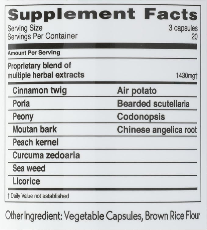 Ovary &amp Uterus Clean 500 mg Dietary Supplement Capsules 60-Count Bottle