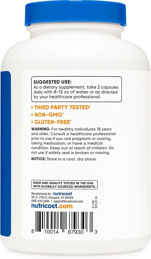 Nutricost L-Carnitine Tartrate 1000mg 240 Capsules - 500mg Per Capsule 120 Servings (Pack of 2)