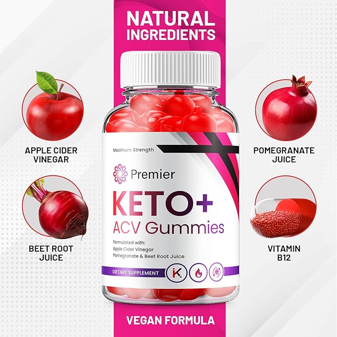 (3 Pack) Premier Keto ACV Gummies - Advanced Formula Premiere Keto Plus ACV Gummies Apple Cider Vinegar Premier ACV Dietary Supplement Reviews Men Women (180 Gummies)