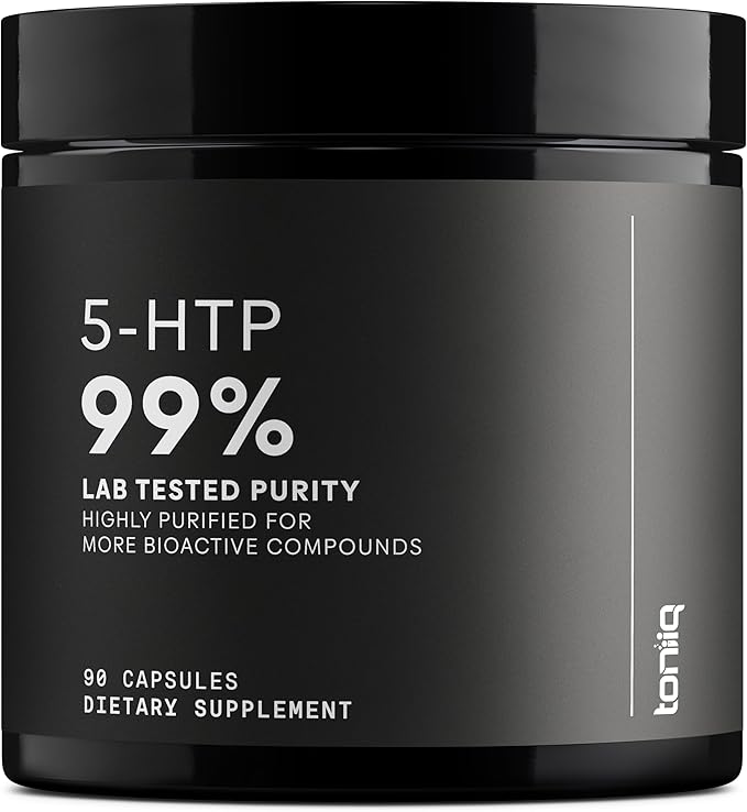 Toniiq Ultra High Strength 5HTP Capsules - 99%+ Highly Purified and Bioavailable - 12:1 Concentrated Extract - 200mg - 90 Veggie Capsules