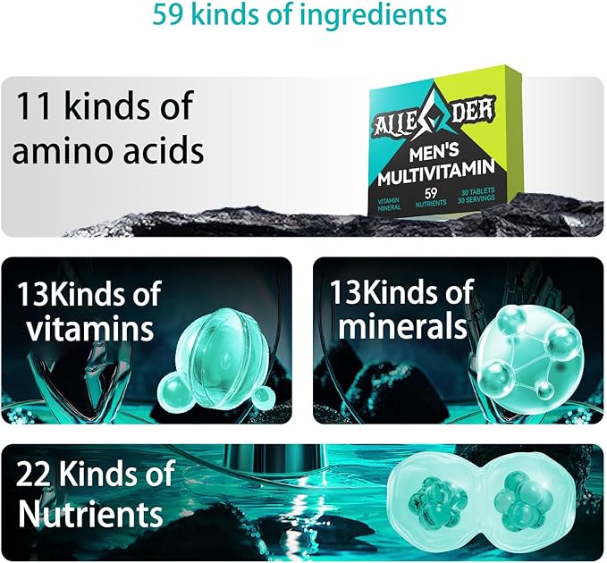 Alleader Men's Multivitamin Supplement The Vitamins That Men Lack in Their Daily Lives
