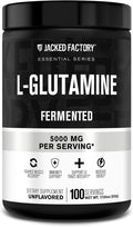 Jacked Factory L-Glutamine Powder 100 Servings - Vegan Fermented L Glutamine Supplement for Post Workout Muscle Recovery Immunity Digestive Health | No Artificial Filler - Unflavored