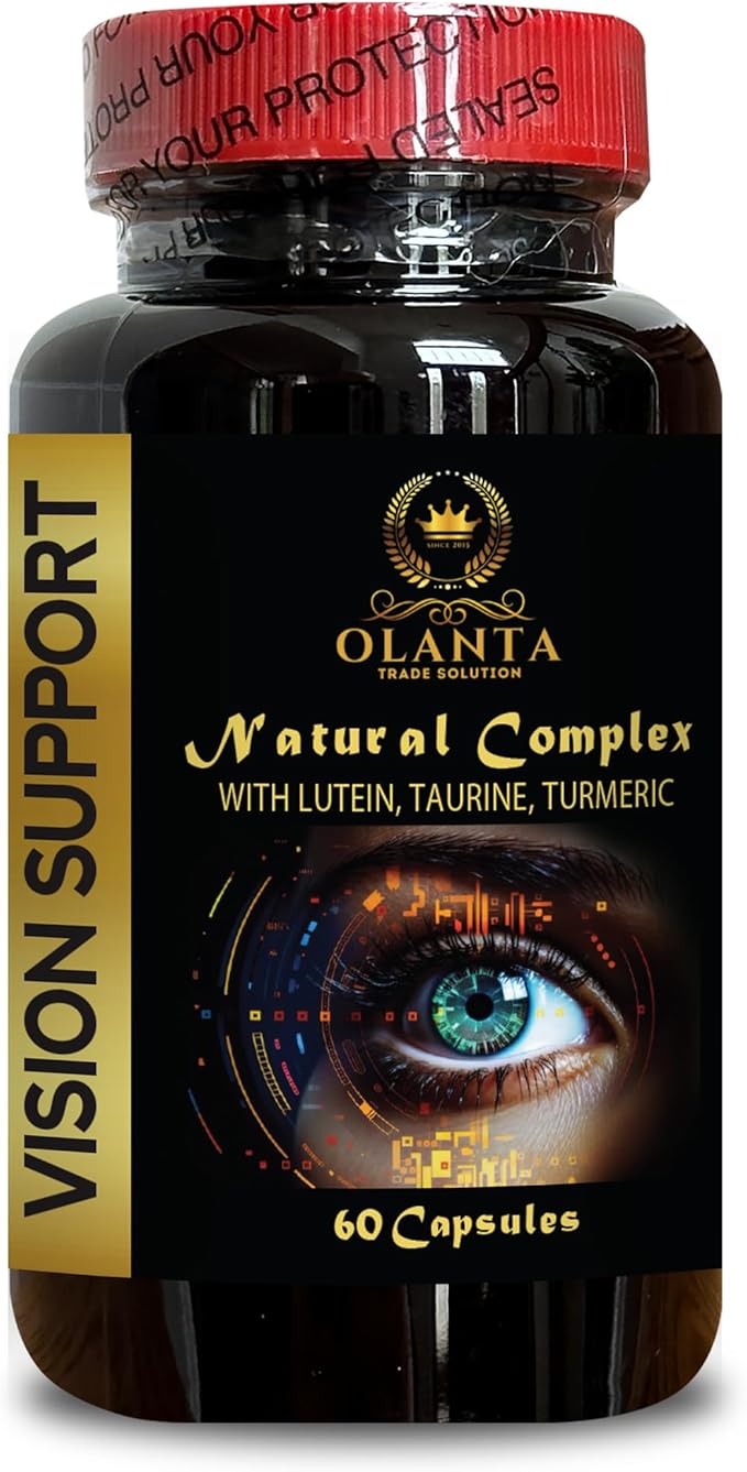 Eye Vision Support Formula with Lutein Zeaxanthin | Bilberry Supplement Organic &amp Plant-Based Wellness Support | 1 Bottle 60 Capsules