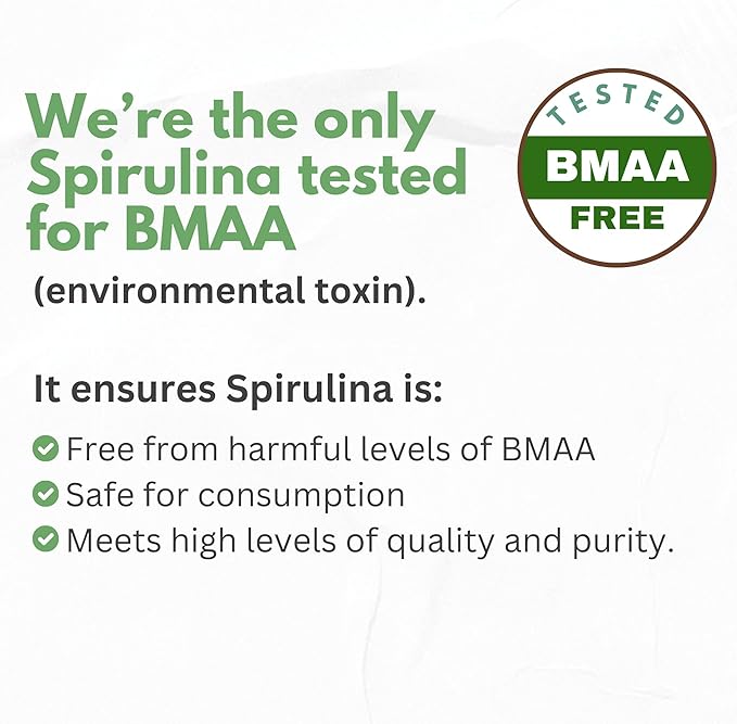 Spirulina Powder Capsules 3000 mg - Purest Non-Irradiated Blue Green Algae - Best Raw Vegan Protein - Green Superfood - Natural Multivitamins – 180 Pills Made in The USA
