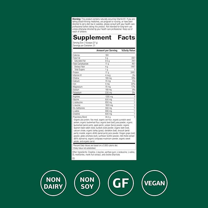 Standard Process SP Detox Balance - Detox Cleanse with Pea Protein Iron Magnesium &amp Choline - Vegan Non-Dairy &amp Gluten-Free - 28 oz