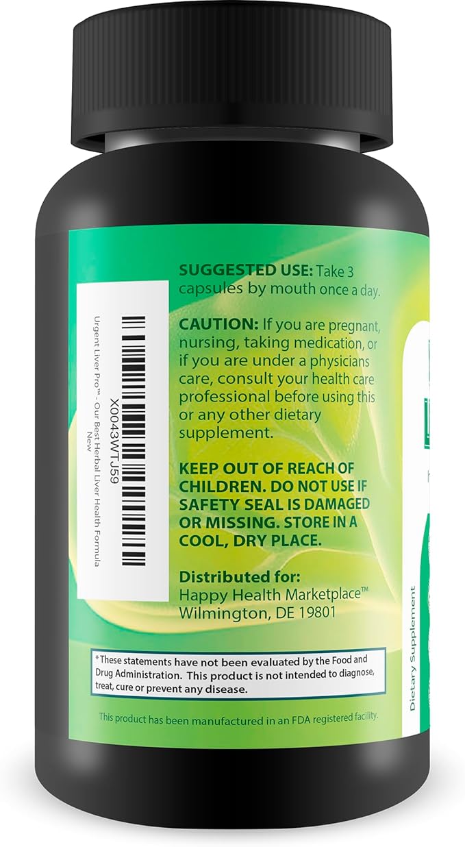 Urgent Liver Pro - Our Best Liver Health Liver Support Supplement - Natural Liver Support for Women - Herbal Liver Support Supplement for Men - Liver Health Supplement - Herbal Liver Health Formula