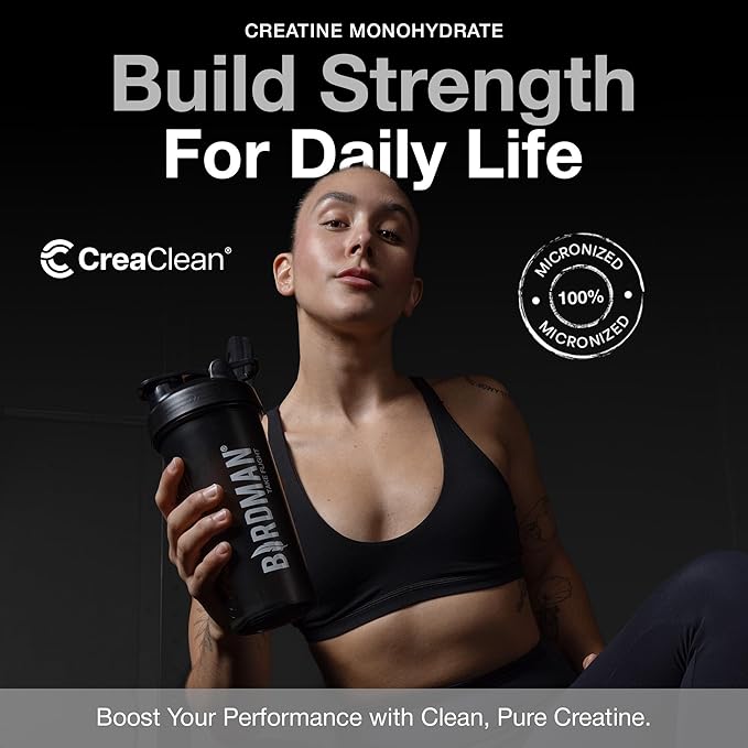 BIRDMAN Micronized Creatine Monohydrate Powder Muscle Recovery Caffeine Free Creatine Pre Workout Vegan Post Workout Gluten Free Sugar Free | 80 Servings (5 Grams Each) | 0.8lb