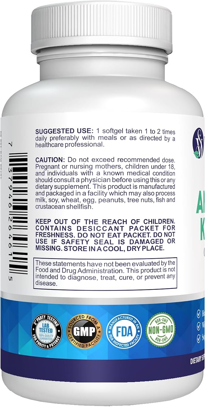Krill Oil Omega 3 Astaxanthin Choline DHA EPA Superior Absorption Extra Strength No Fish Oil Aftertaste Heavy Metal Tested Small Size Softgels 500mg
