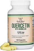 Quercetin with Bromelain - 96% Highly Purified - 120 Count (1200mg Servings) - Supports Healthy Immune Functions in Men and Women (Vegan Safe Third Party Tested Gluten Free) by Double Wood
