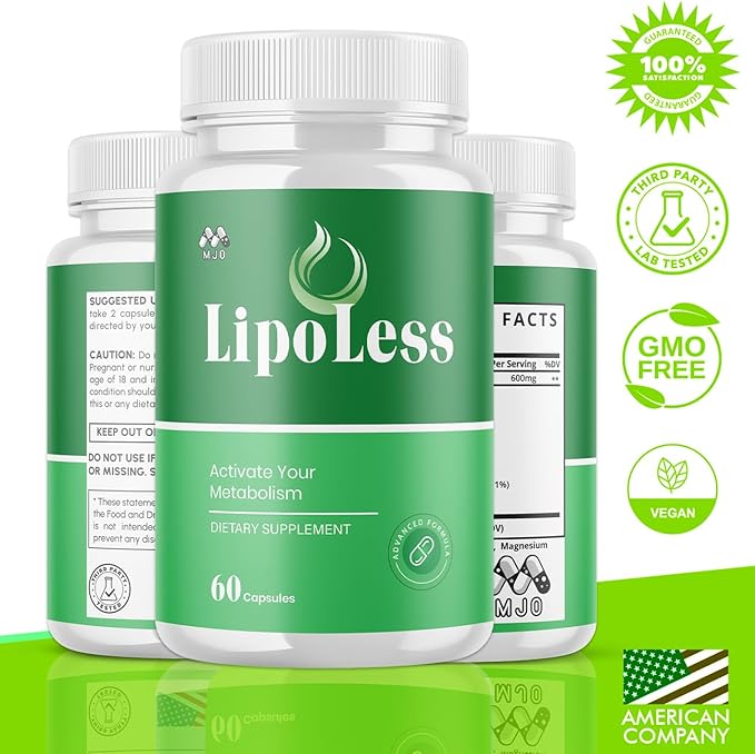 (5 Pack) LipoLess Capsules Official Lipo Less Supplement Pills with All Natural Ingredients Advanced Formula for Optimal Health Support with Premium Vitamins for Active Women &amp Men (300 Capsules