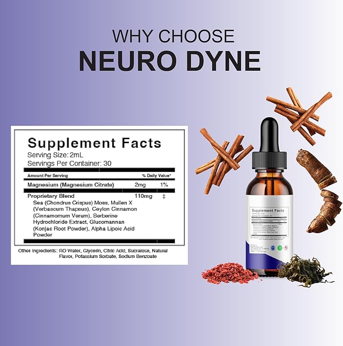 BLUE VIBE NeuroDyne Drops Neuro Dyne Advanced Strength Overall Health &amp Wellness Support Supplement NeuroDyne Premium All Natural Daily Health and Overall Energy Formula (3 Pack - 6oz / 180ml)