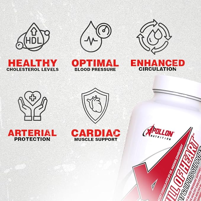Apollon Nutrition Full of Heart – Comprehensive Cardiovascular Support | Bergamonte Red Yeast Rice CoQ10 | PharmD Formulated | 240 Capsules (30 Servings)