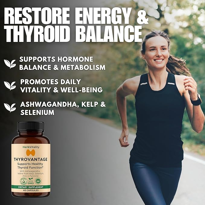 Thyroid Support Supplement with Iodine Ashwagandha &amp Kelp – Supports Energy Metabolism &amp Hormone Balance Formula – Selenium Zinc &amp L-Tyrosine – Natural Thyroid Health (Pack of 3)