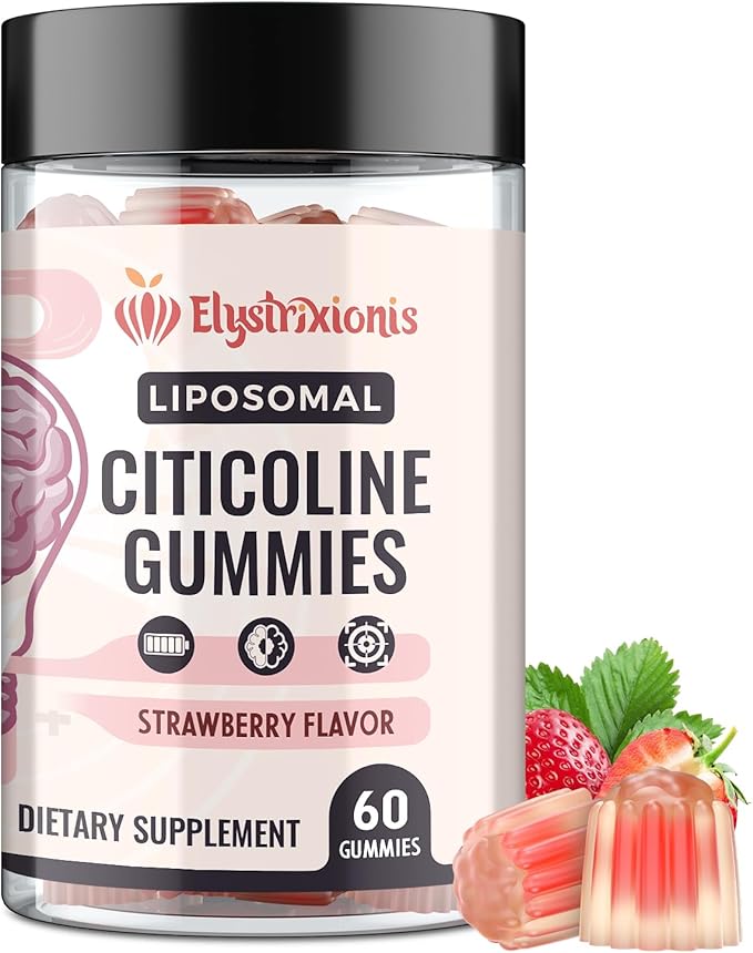 Citicoline Supplement CDP Choline Brain Supplement for Memory and Focus | Cognitive Function &amp Energy Improvement | Citicoline 1000mg Plus Lion's Mane Extract 500mg per Serving (60 Count)