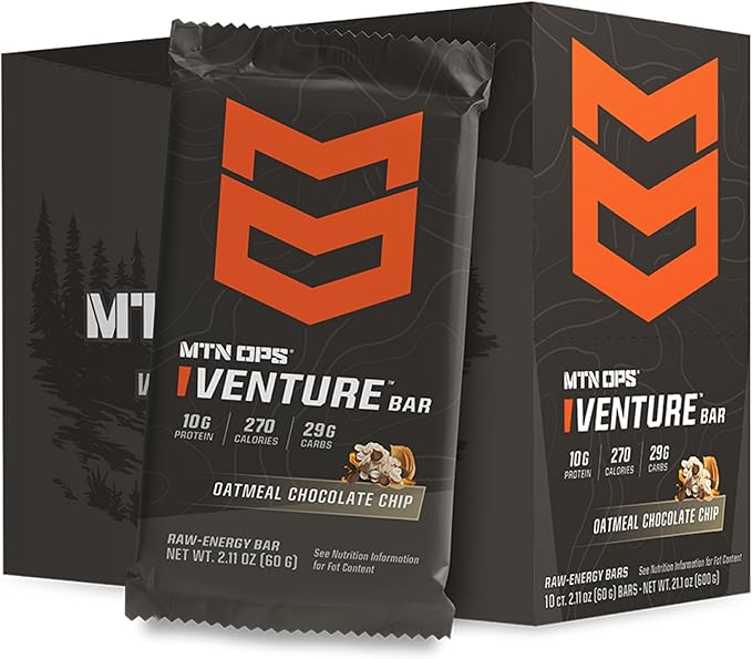 MTN OPS Solitude Altitude Support &amp Venture Bars Oatmeal Chocolate Chip Bundle – Altitude Sickness Support Supplement + Energy Bars for Hiking Trekking Backpacking &amp Mountain Adventures