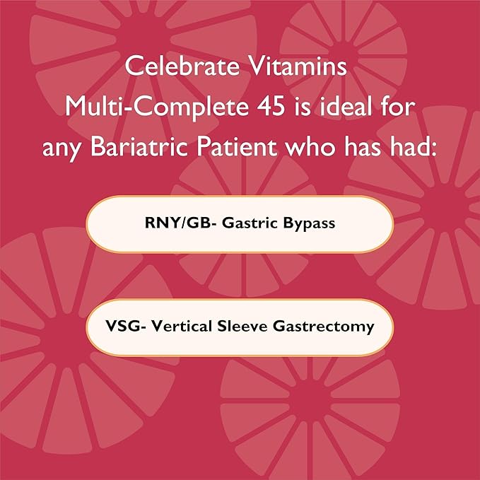 Celebrate Vitamins Multi-Complete | Bariatric Multivitamin with 45 mg Iron—Daily Essential Vitamins &amp Minerals for Sleeve Gastrectomy &amp Gastric Bypass