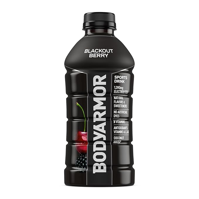 BODYARMOR Sports Drink Blackout Berry Electrolyte Drink Hydration 28 Fl Oz Bottles (15 Pack) Flavored Coconut Water with B Vitamins &amp Antioxidants
